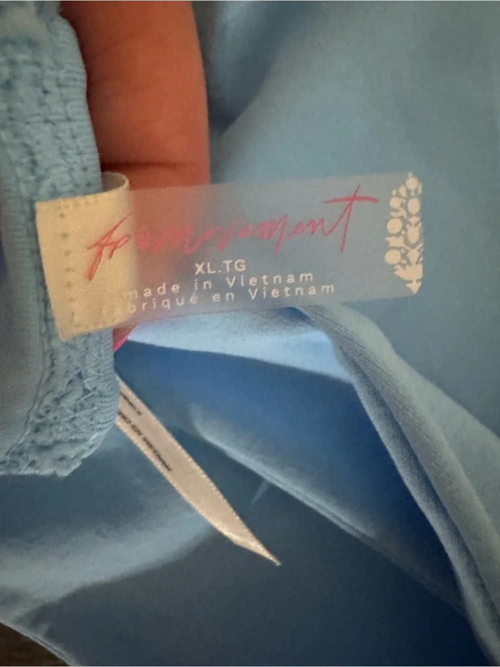 NWOT Free People Movement Good Karma Mini Bra in Blue Size XL